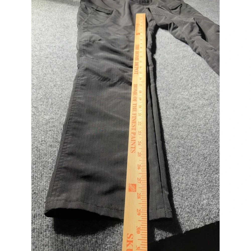 Mens Black Ripstop Tactical Cargo Pants Multi Pocket Utility Work Trousers L